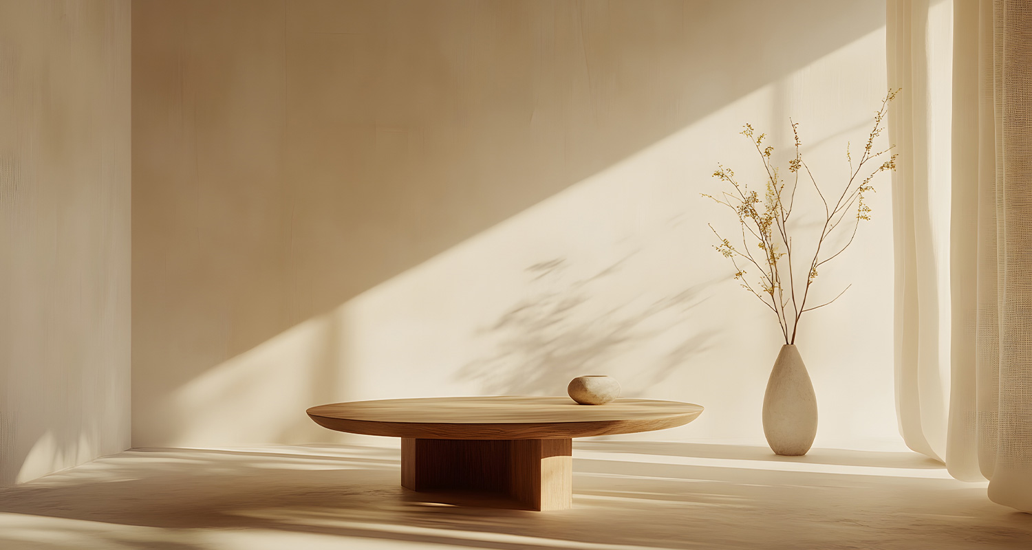 Natuurlijk licht accentueert strakke lijnen en warm hout.